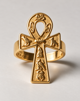 Masterpiece Royal Ankh Ring | Gold Vermeil