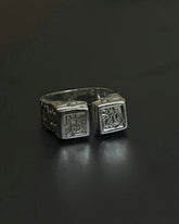 Bygone Royal Ring | Customize Two Name | SILVER