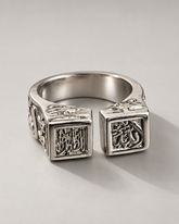Bygone Royal Ring | Customize Two Name | SILVER