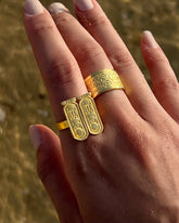 Double Cartouche Royal Ring | Gold Vermeil