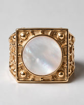 Bygone Mother of Pearl Ring | Gold Vermeil