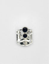 Onyx Stone New Era Scarab Ring | Silver