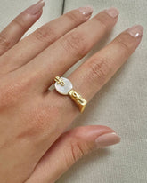 The Ankh & Pearl Ring | Gold Vermeil
