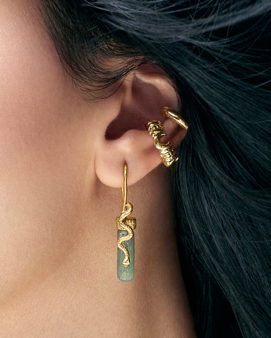 THE SERPENTINE JADE EARRING | GOLD VERMEIL