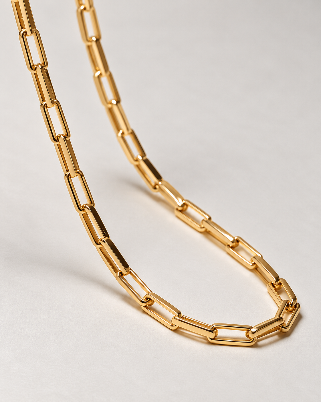 Rectangular Royal Chain Necklace |GOLD VERMEIL