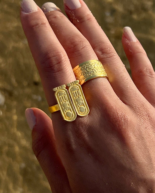 DOUBLE CARTOUCHE ROYAL RING