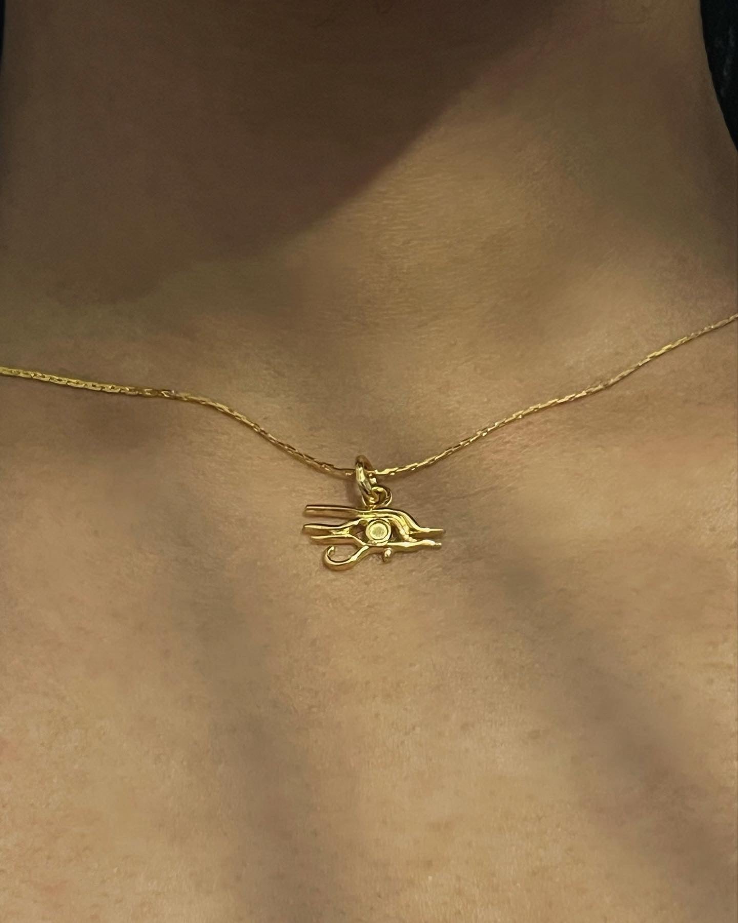 Minimalist Horus Eyes Necklace | Gold Vermeil