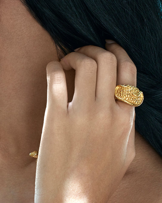 STERLING SNAKE RING | GOLD VERMEIL