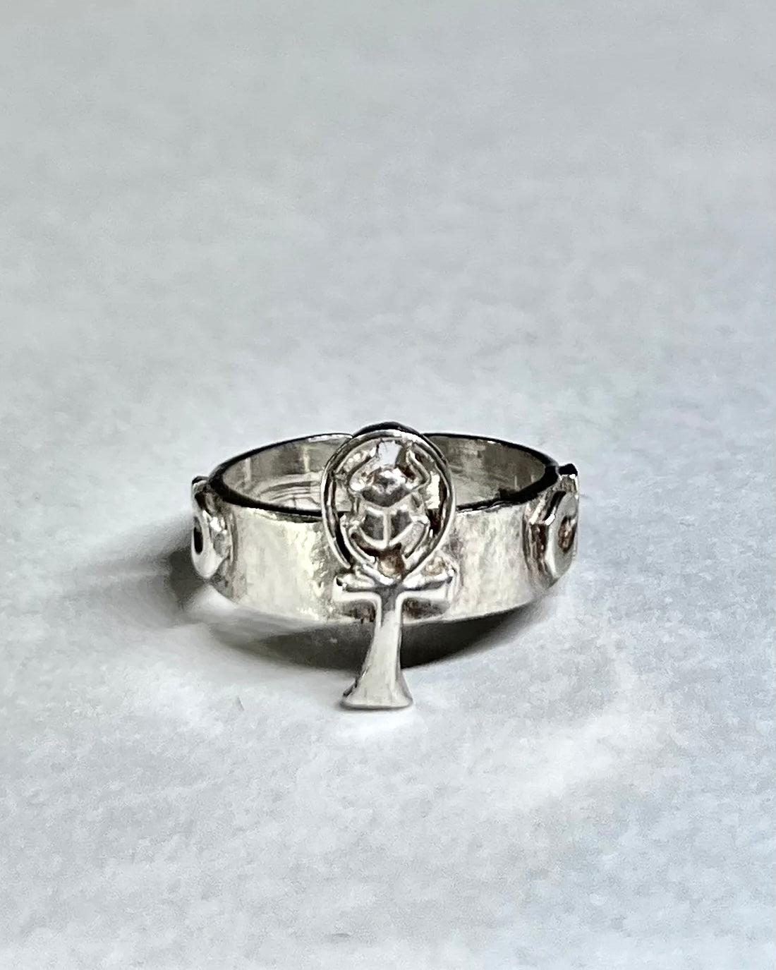 Ankh scarab royal ring