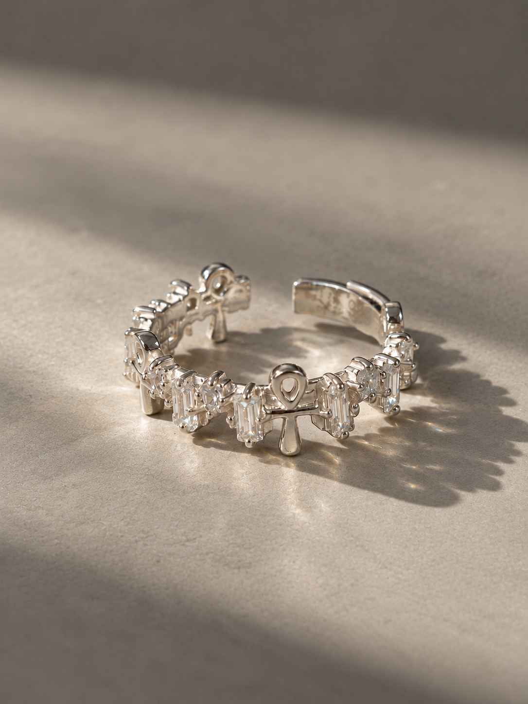 خاتم العنخ نيو إيرا المينيماليست|فضة