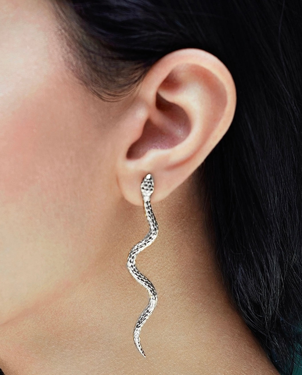 Serpentine Silver Earring