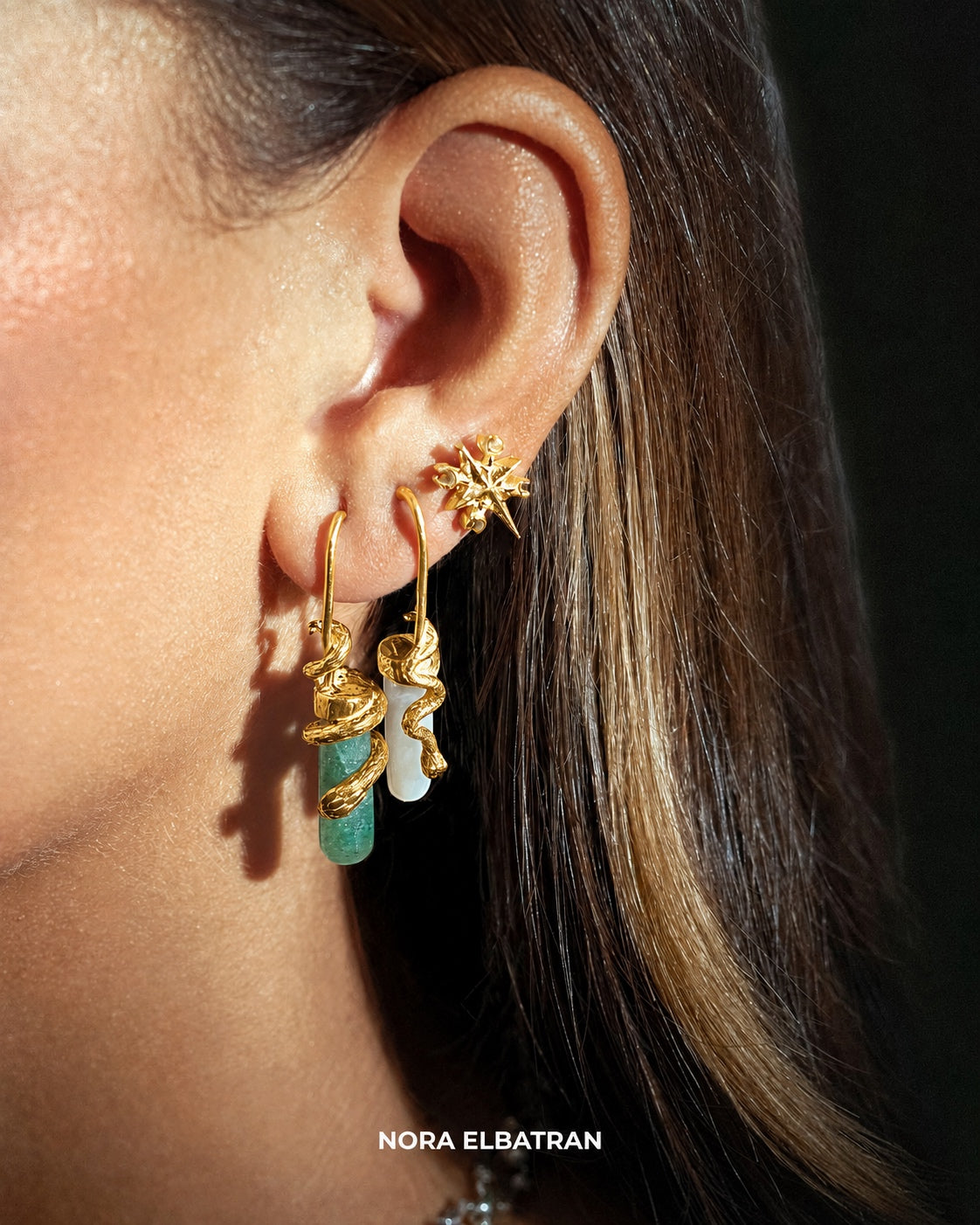 MAGICAL SERPENTINE EARRING |  GOLD VERMIEL