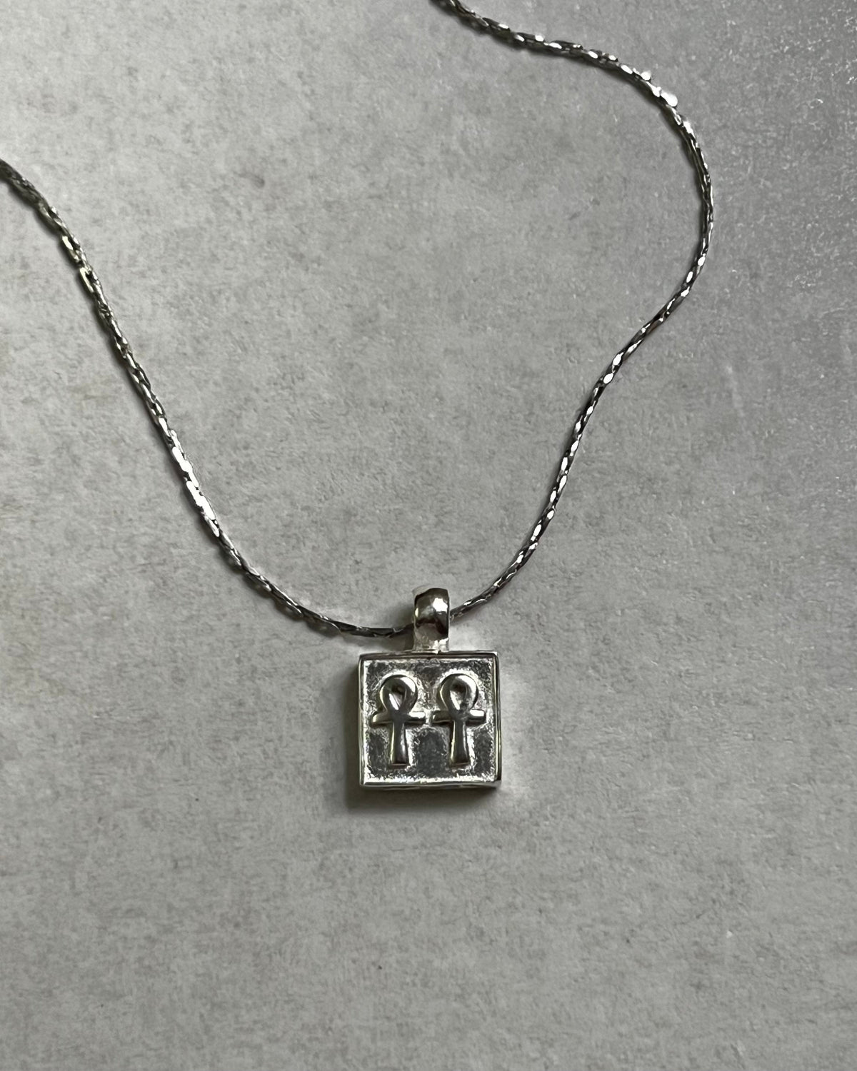 Double Ankh Bygone Royal Necklace | Silver