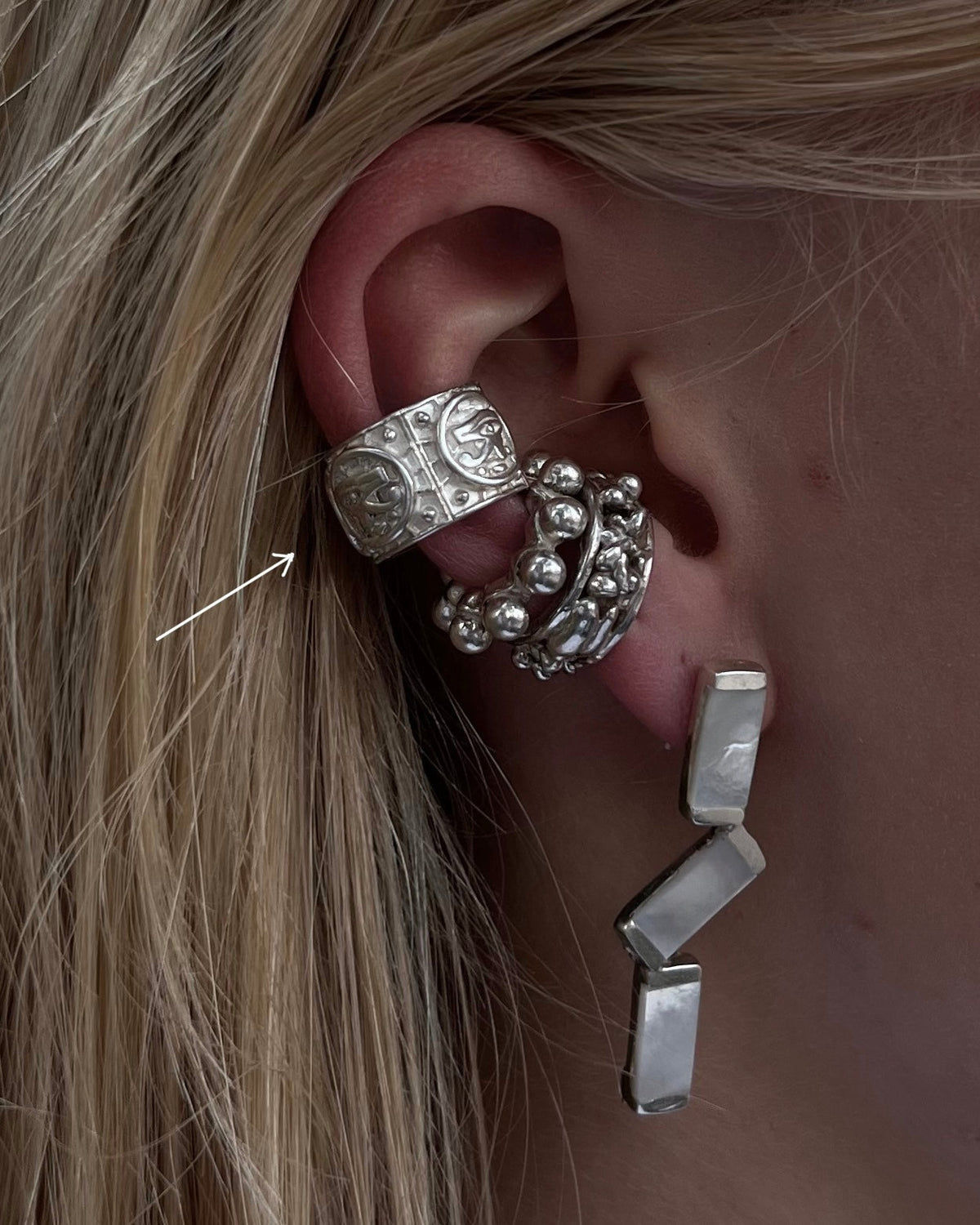 Horus Eyes Royal Ear Cuff Earring | SILVER