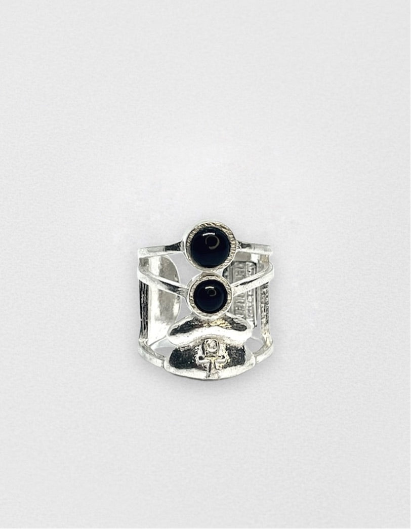 Onyx Stone New Era Scarab Ring