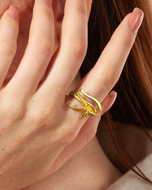 Horus eyes ring /Gold Vermeil