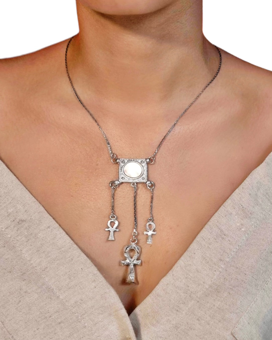 Triple Ankh Necklace