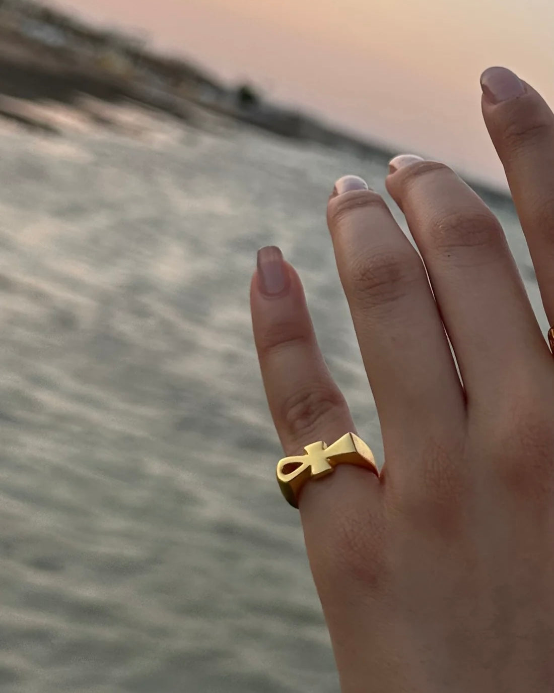 Pinky Ankh Royal Ring | Gold Vermeil