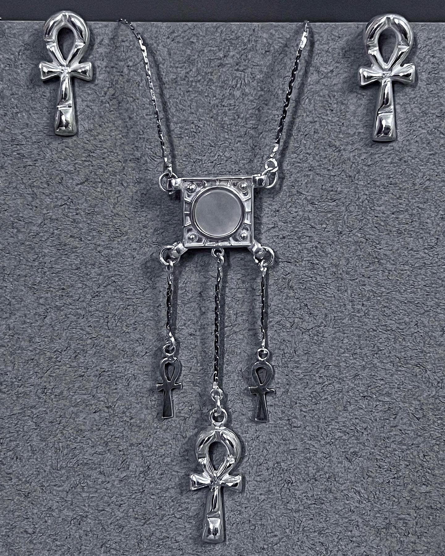 Triple ankh necklace